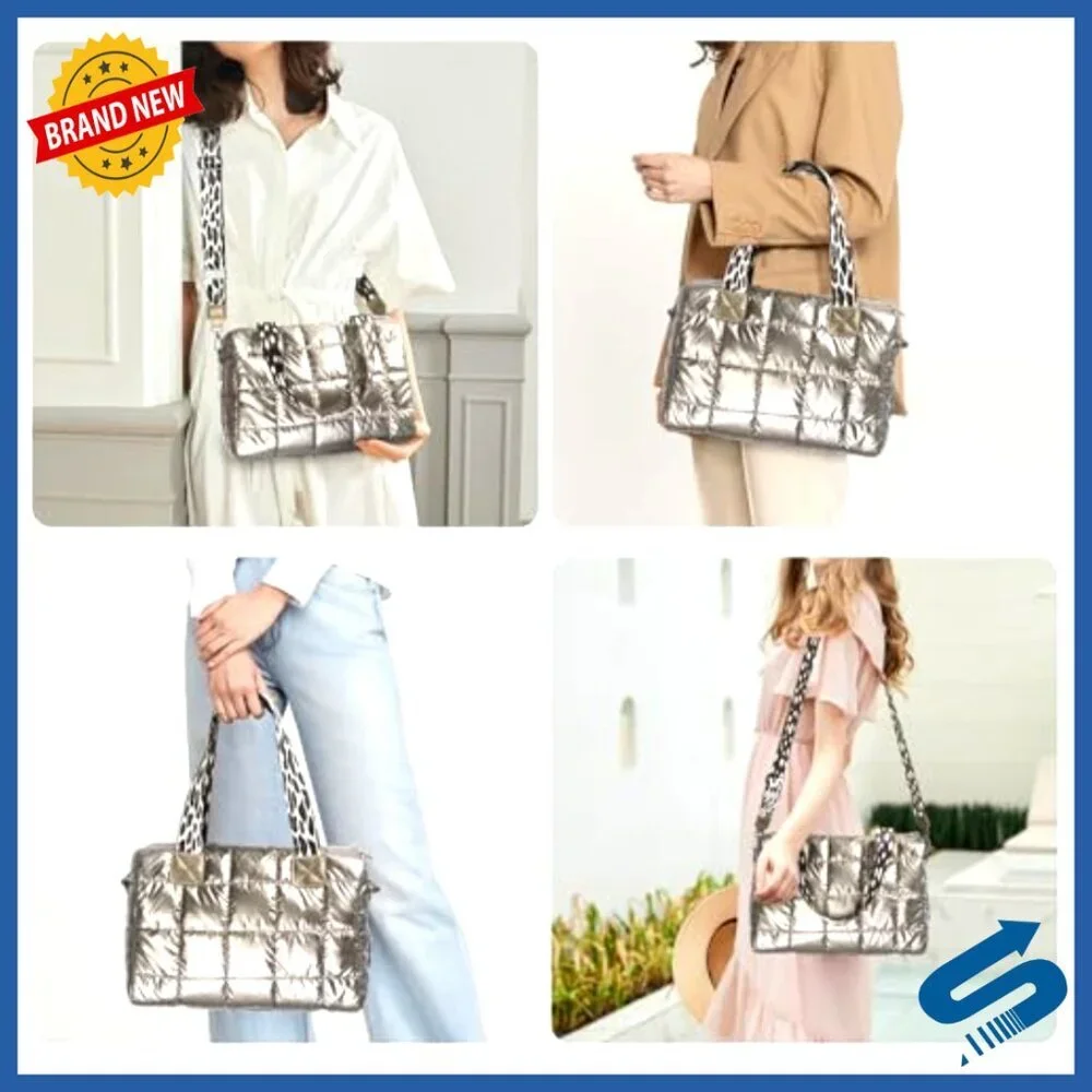 Quilted Crossbody Tote Puffer Shoulder Bag Lightweight Women's Daily Use
